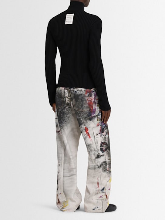 Acne Studios: Koton Core cotton knit zip sweater - Black - men_1 | Luisa Via Roma