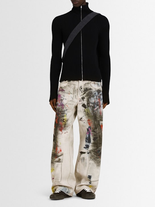 Acne Studios: Baggy-Jeans - Weiß/Multi - men_1 | Luisa Via Roma