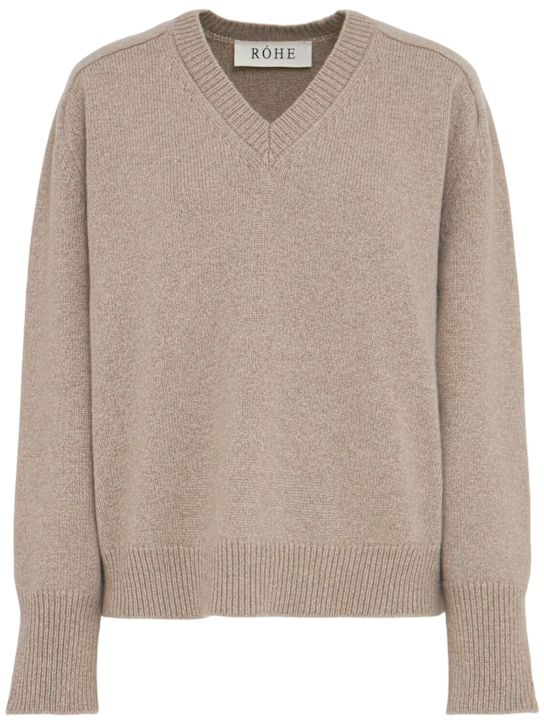 Róhe: Cape V-neck knit wrap sweater - women_0 | Luisa Via Roma