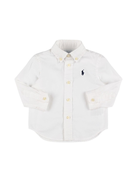 Polo Ralph Lauren: Camicia in popeline di cotone con logo - kids-boys_0 | Luisa Via Roma