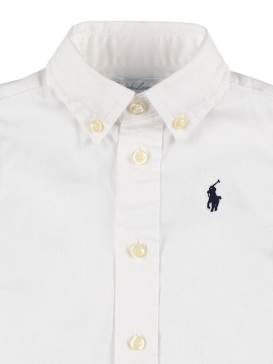 Polo Ralph Lauren: Camicia in popeline di cotone con logo - kids-boys_1 | Luisa Via Roma
