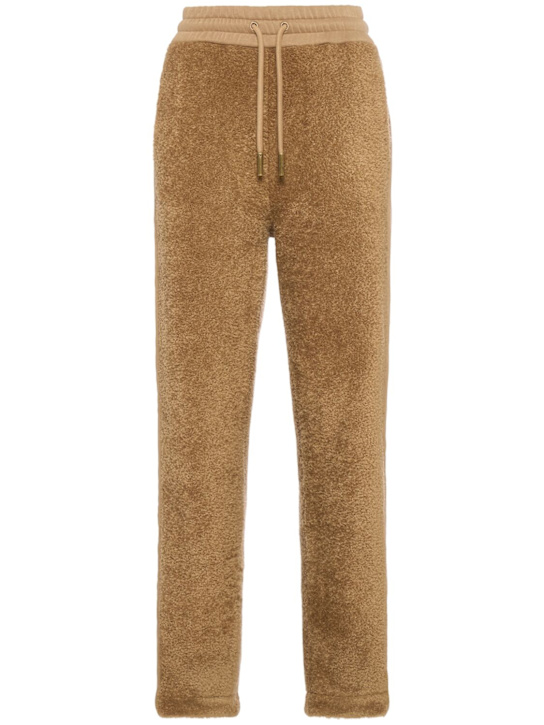 Moncler: Teddy acetate track pants - Beige - women_0 | Luisa Via Roma