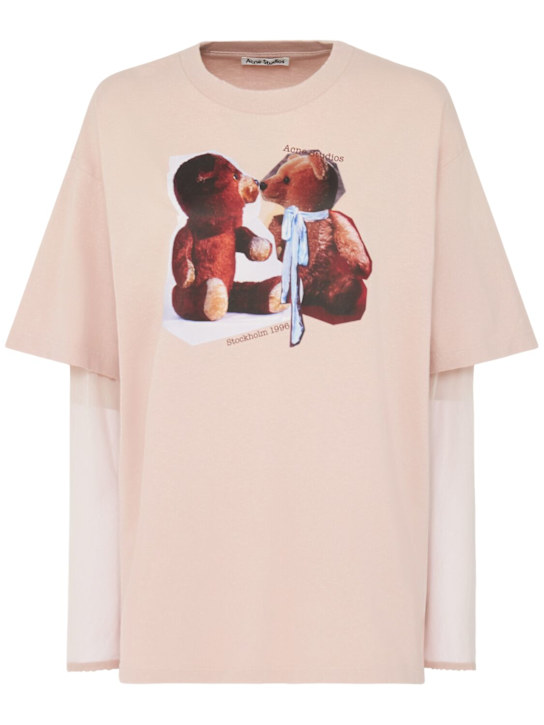 Acne Studios: Organic cotton long sleeve t-shirt - Purple - women_0 | Luisa Via Roma