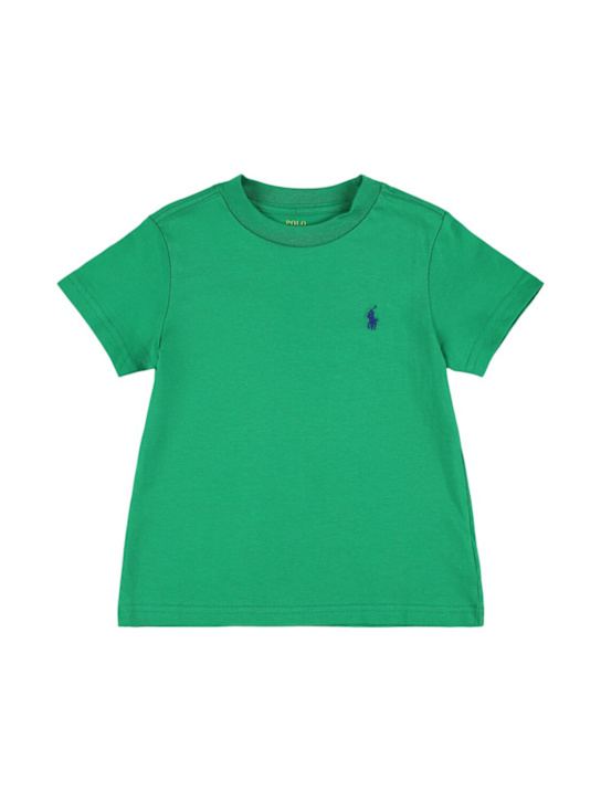 Polo Ralph Lauren: T-shirt in jersey di cotone con logo - kids-boys_0 | Luisa Via Roma