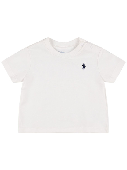Polo Ralph Lauren: Camiseta de jersey de algodón con logo - kids-girls_0 | Luisa Via Roma