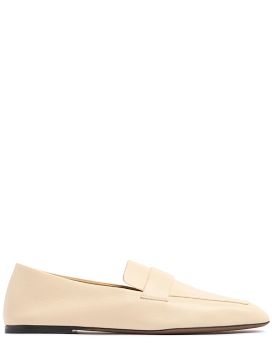 The Row: Square leather loafers - Toile - women_0 | Luisa Via Roma