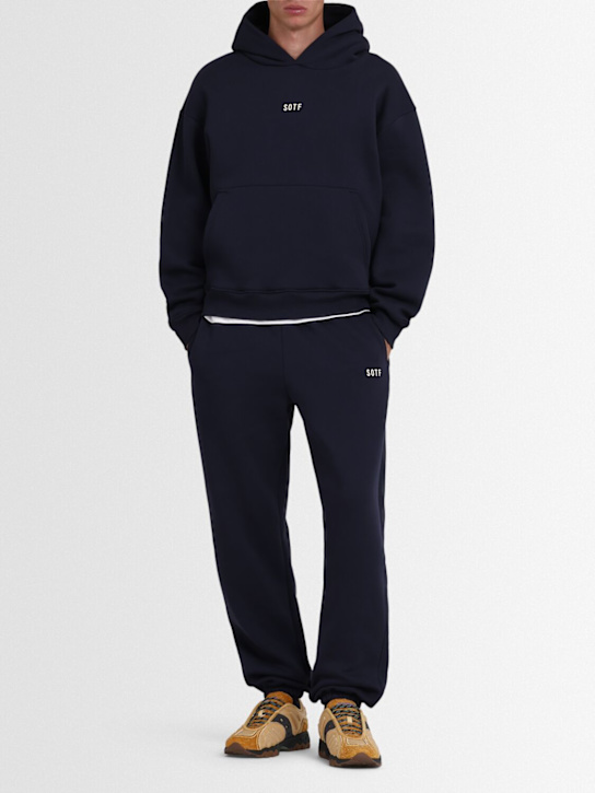 SOTF: コットンブレンド エラスティックカフ スウェットパンツ - ネイビー - men_1 | Luisa Via Roma