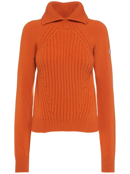Moncler: Wool & cashmere turtleneck sweater - women_0 | Luisa Via Roma