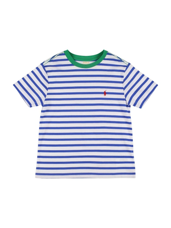 Polo Ralph Lauren: T-shirt in jersey di cotone stampato - kids-boys_0 | Luisa Via Roma