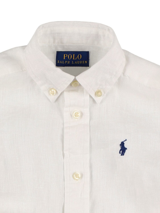 Polo Ralph Lauren: Camicia in lino con logo - kids-boys_1 | Luisa Via Roma