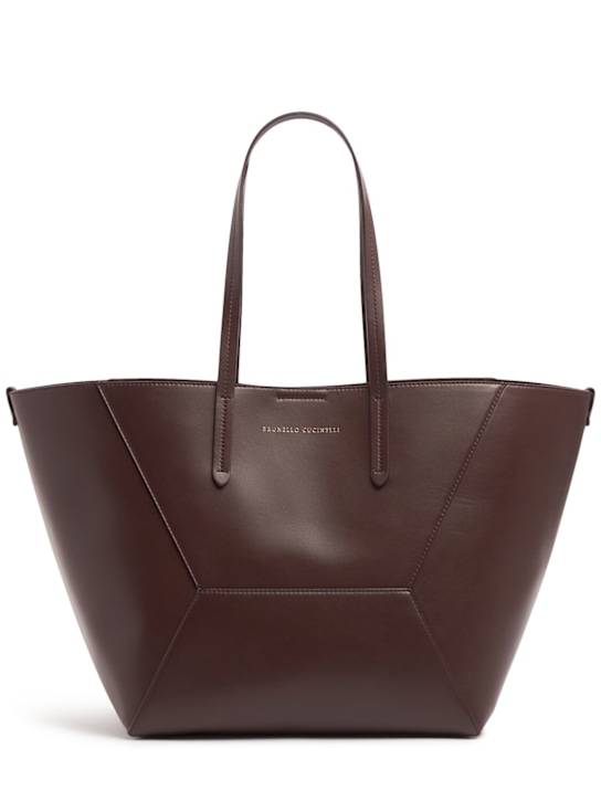 Brunello Cucinelli: Softly leather tote bag - women_0 | Luisa Via Roma