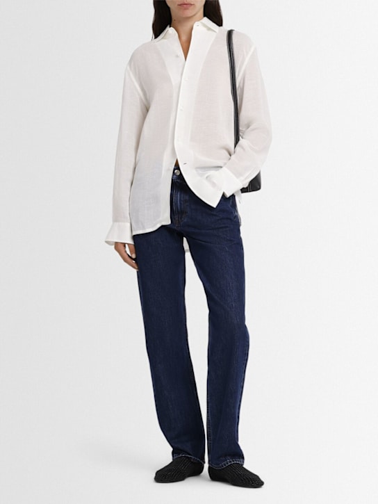 Toteme: Low rise straight cotton denim jeans - women_1 | Luisa Via Roma