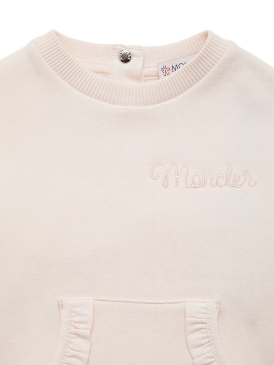 Moncler: Embroidered cotton blend sweat dress - kids-girls_1 | Luisa Via Roma