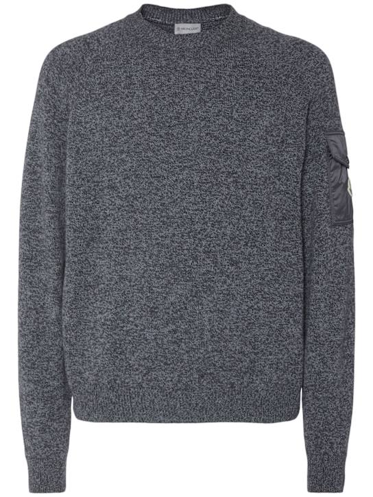 Moncler: Mouliné wool & cashmere sweater - men_0 | Luisa Via Roma