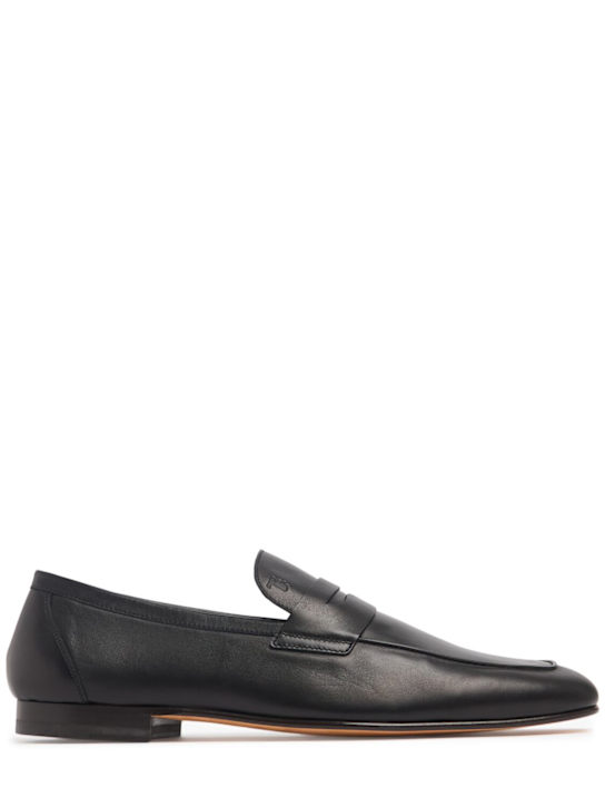 Tod's: Leather loafers - ブラック - men_0 | Luisa Via Roma