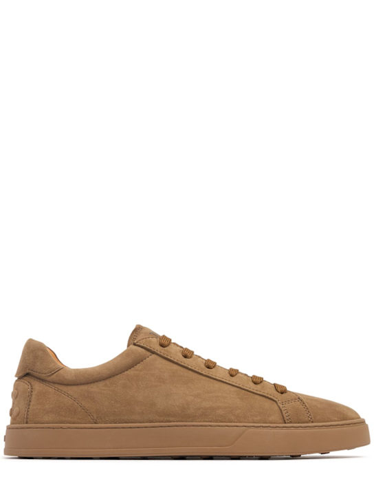 Tod's: Suede sneakers - Brown - men_0 | Luisa Via Roma