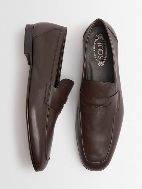 Tod's: Leather loafers - Brown - men_1 | Luisa Via Roma