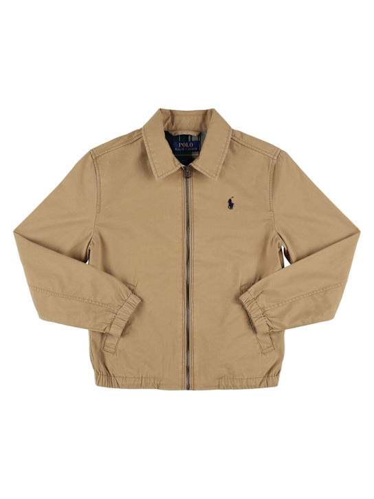 Polo Ralph Lauren: Giacca a vento in gabardina di cotone - kids-boys_0 | Luisa Via Roma
