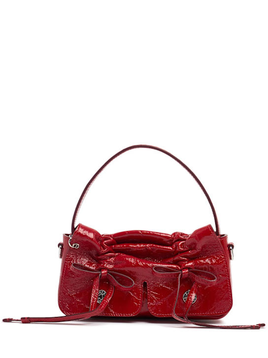 Acne Studios: Micro Multipocket crinkled crossbody bag - Red - women_0 | Luisa Via Roma