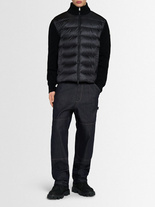 Moncler: Padded wool & cashmere zip-up cardigan - men_1 | Luisa Via Roma