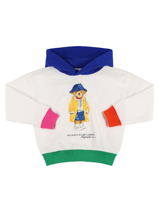 Polo Ralph Lauren: コットンブレンドフーデッドスウェットシャツ - ホワイト - kids-girls_0 | Luisa Via Roma