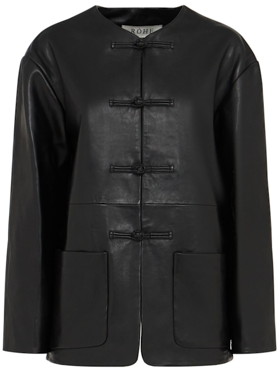Róhe: Mandarin leather jacket - women_0 | Luisa Via Roma