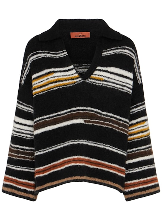 Missoni: Oversized striped intarsia sweater - women_0 | Luisa Via Roma