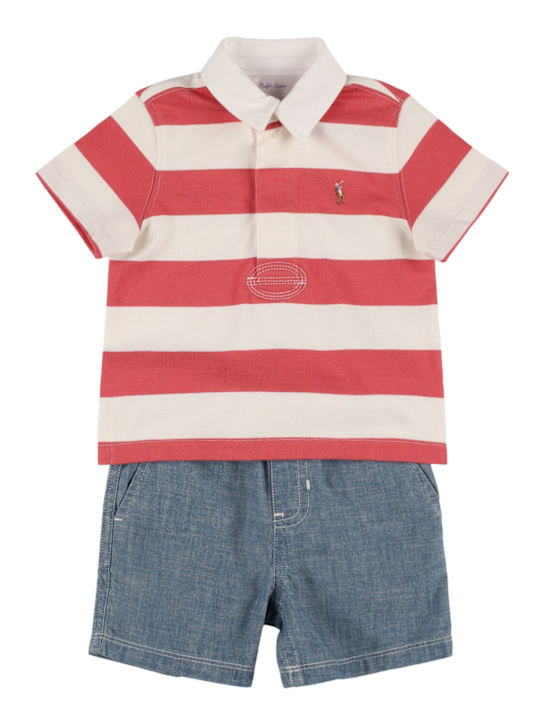 Polo Ralph Lauren: Polo in cotone piqué e shorts in denim - kids-boys_0 | Luisa Via Roma