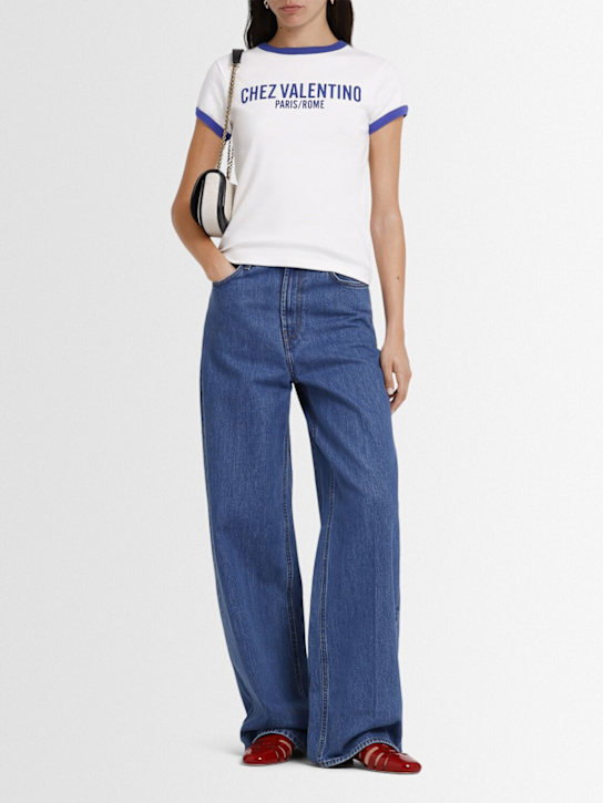 Valentino: Logo jersey t-shirt - women_1 | Luisa Via Roma