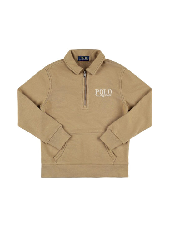 Polo Ralph Lauren: Felpa in cotone con ricami - kids-girls_0 | Luisa Via Roma