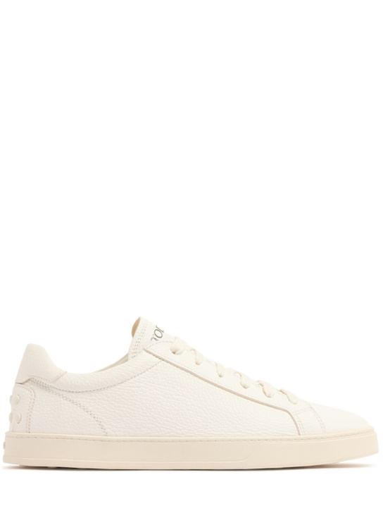 Tod's: Leather sneakers - White - men_0 | Luisa Via Roma