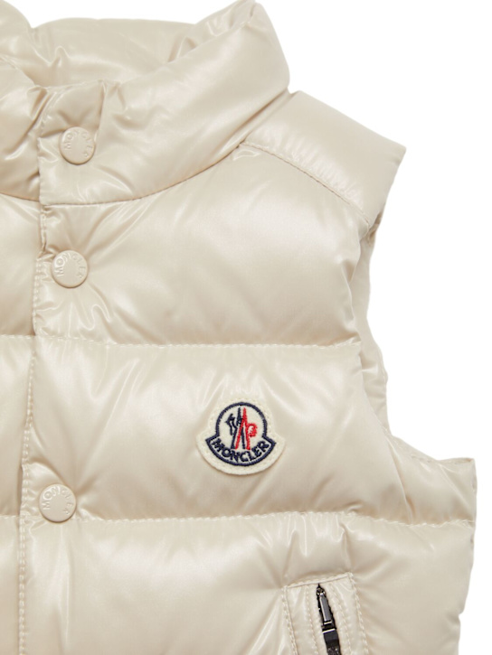 Moncler: Bernard nylon down jacket - Beige - kids-boys_1 | Luisa Via Roma