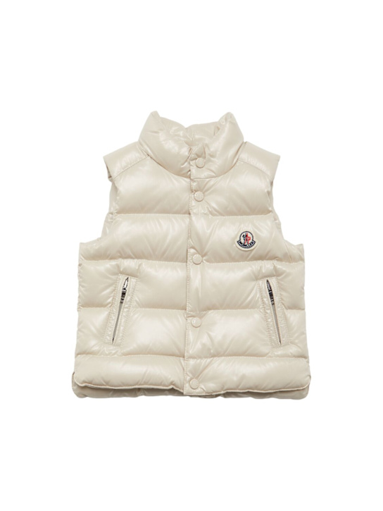 Moncler: Bernard nylon down jacket - Beige - kids-boys_0 | Luisa Via Roma