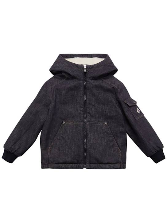 Moncler: Nicolau cotton denim down jacket - kids-boys_0 | Luisa Via Roma