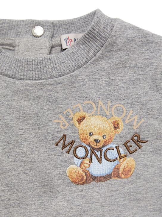 Moncler: Teddy bear logo cotton blend set - kids-boys_1 | Luisa Via Roma