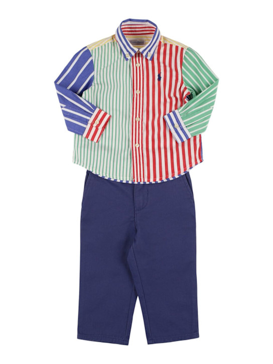 Polo Ralph Lauren: Camicia e pantaloni in cotone stampato - kids-boys_0 | Luisa Via Roma