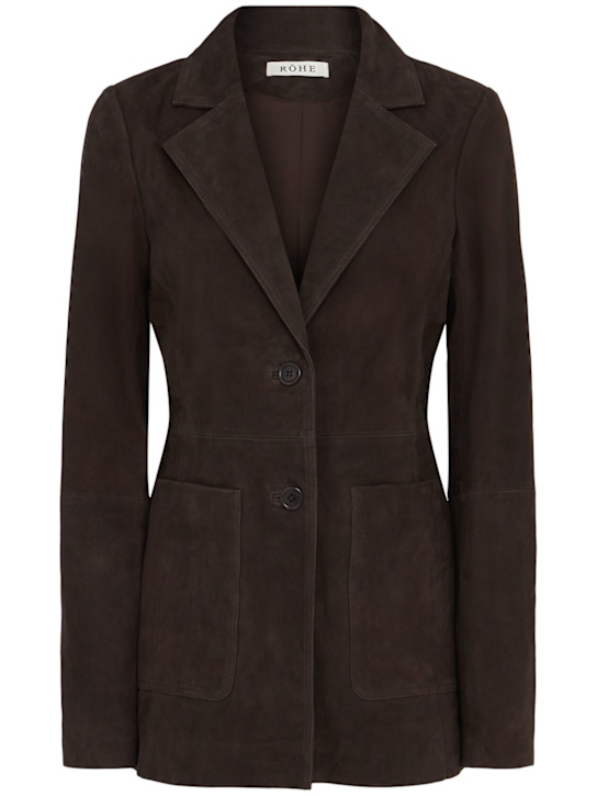 Róhe: Cinched suede blazer - women_0 | Luisa Via Roma