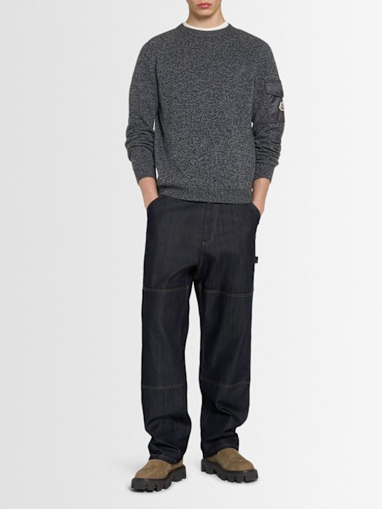 Moncler: Mouliné wool & cashmere sweater - men_1 | Luisa Via Roma