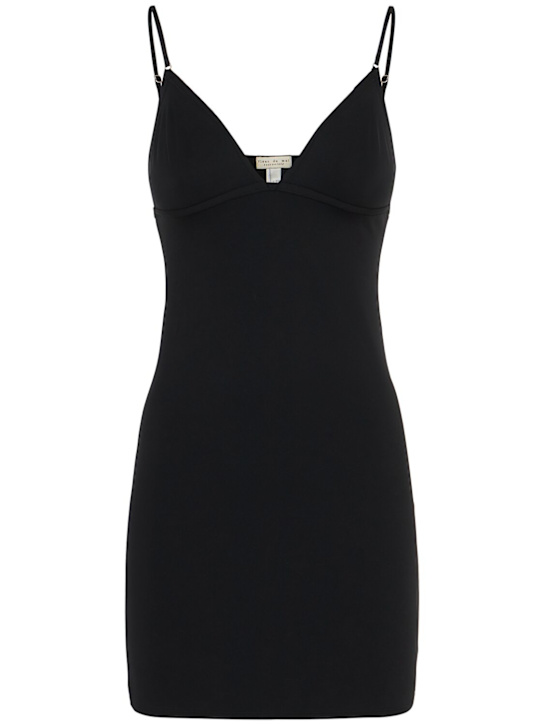 Fleur Du Mal: Le Stretch silk triangle slip dress - Black - women_0 | Luisa Via Roma