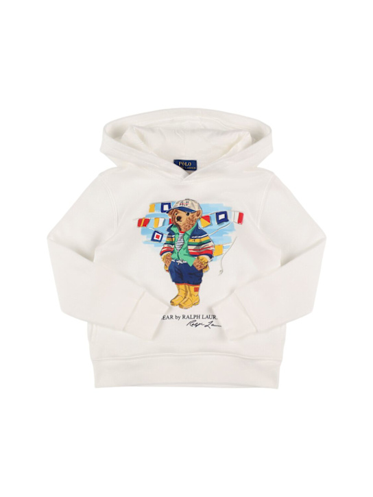 Polo Ralph Lauren: Felpa in cotone stampato con cappuccio - kids-boys_0 | Luisa Via Roma