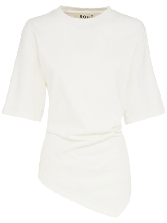 Róhe: Re-invented twisted cotton t-shirt - women_0 | Luisa Via Roma