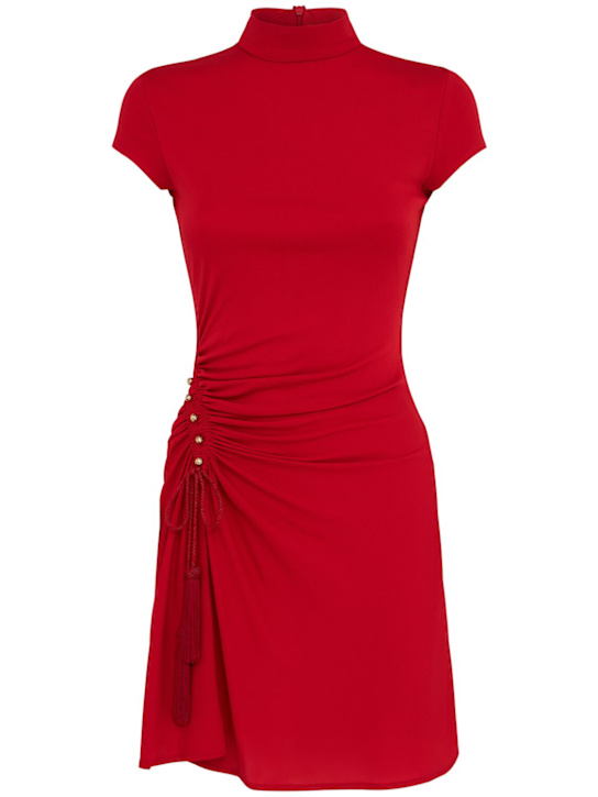 Roberto Cavalli: Fluid jersey mini dress - Red - women_0 | Luisa Via Roma