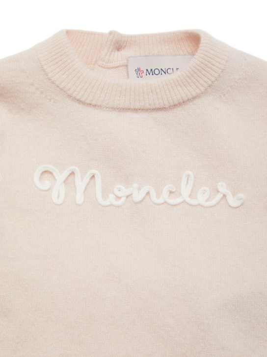 Moncler: Logo ruffled wool & cashmere set - kids-boys_1 | Luisa Via Roma