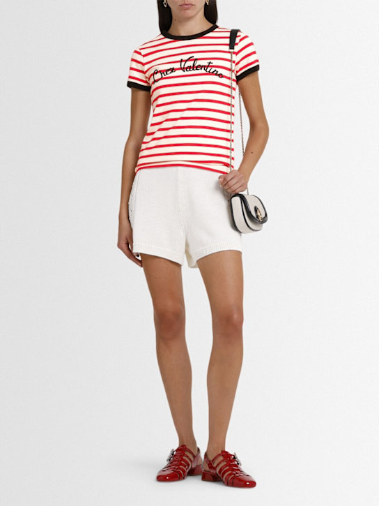 Valentino: Striped jersey t-shirt - women_1 | Luisa Via Roma