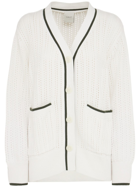 Varley: Nissi cotton cardigan - White - women_0 | Luisa Via Roma