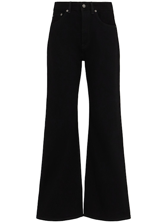 Acne Studios: 5-pocket flared organic cotton jeans - Black - women_0 | Luisa Via Roma