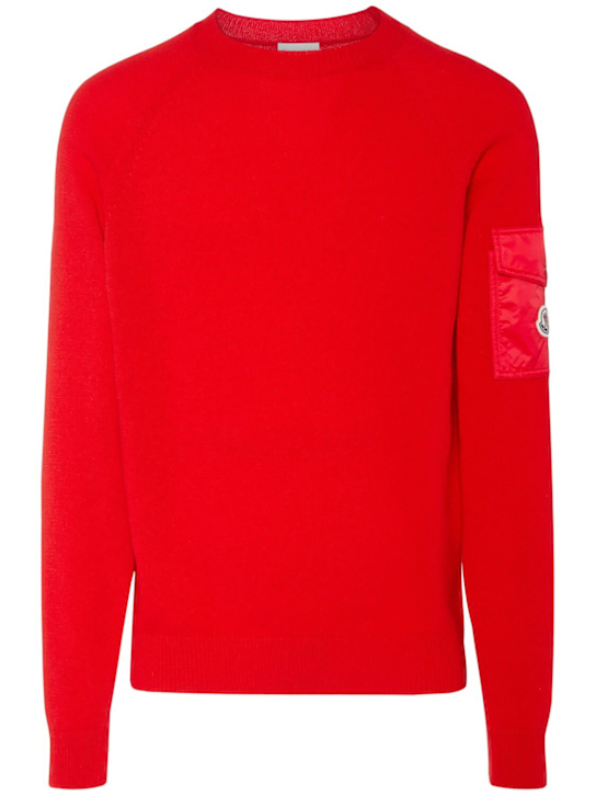 Moncler: Mouliné wool & cashmere sweater - men_0 | Luisa Via Roma