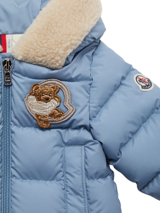 Moncler: Kesimur teddy trimmed tech down jacket - kids-boys_1 | Luisa Via Roma
