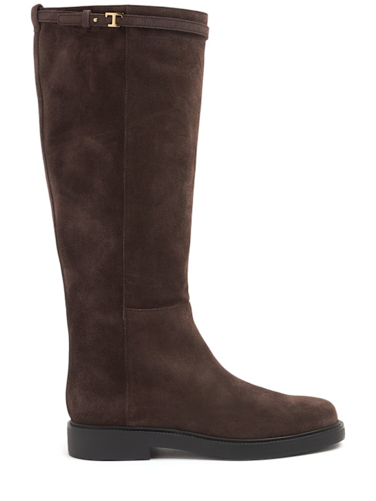 Tod's: 20mm Suede high boots - women_0 | Luisa Via Roma