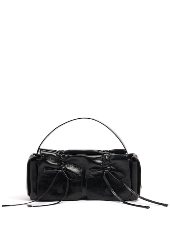 Acne Studios: Multipocket lux leather shoulder bag - Black - women_0 | Luisa Via Roma